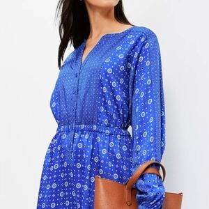 LOFT Mixed Geo Midi Dress NWT